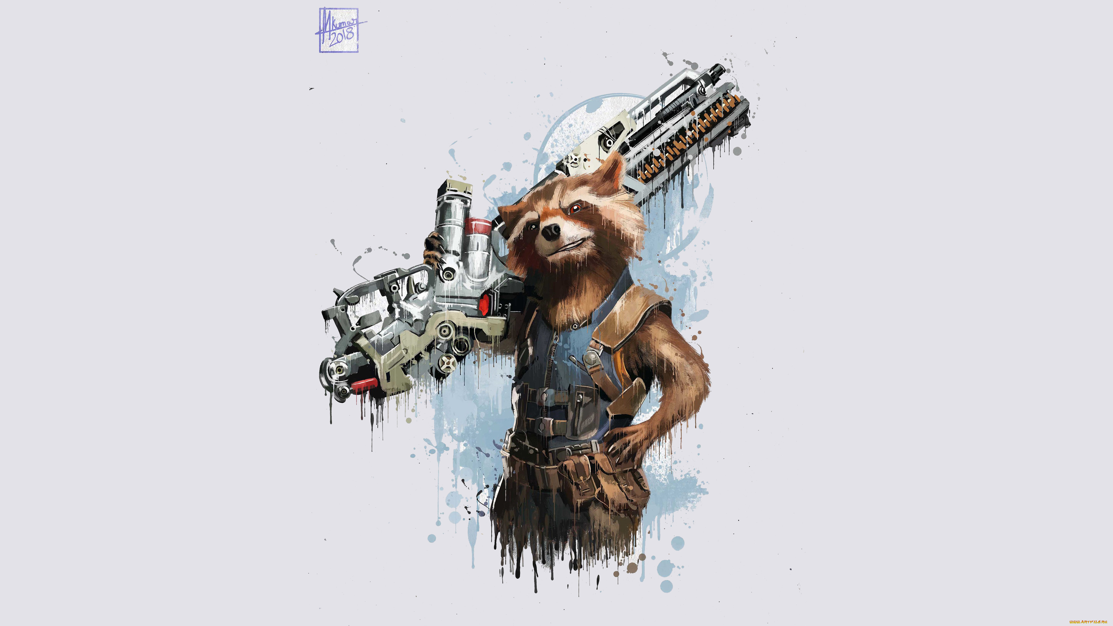rocket,  ,    , 2018, , , , , , , , artwork, raccoon